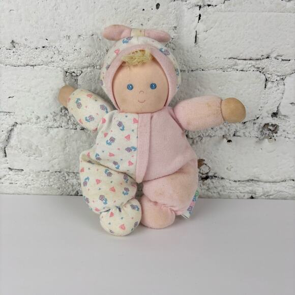 Vintage Eden Pink and White Plush Baby Doll - Picture 1 of 3